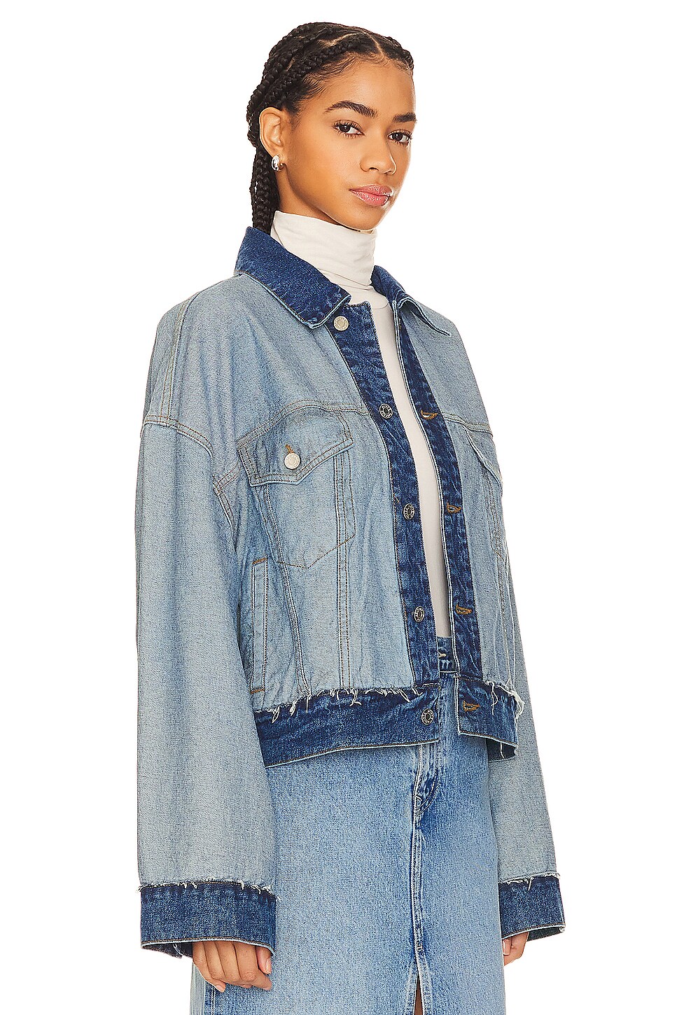 GRLFRND Christi Oversized Reversible Denim Jacket thumbnail