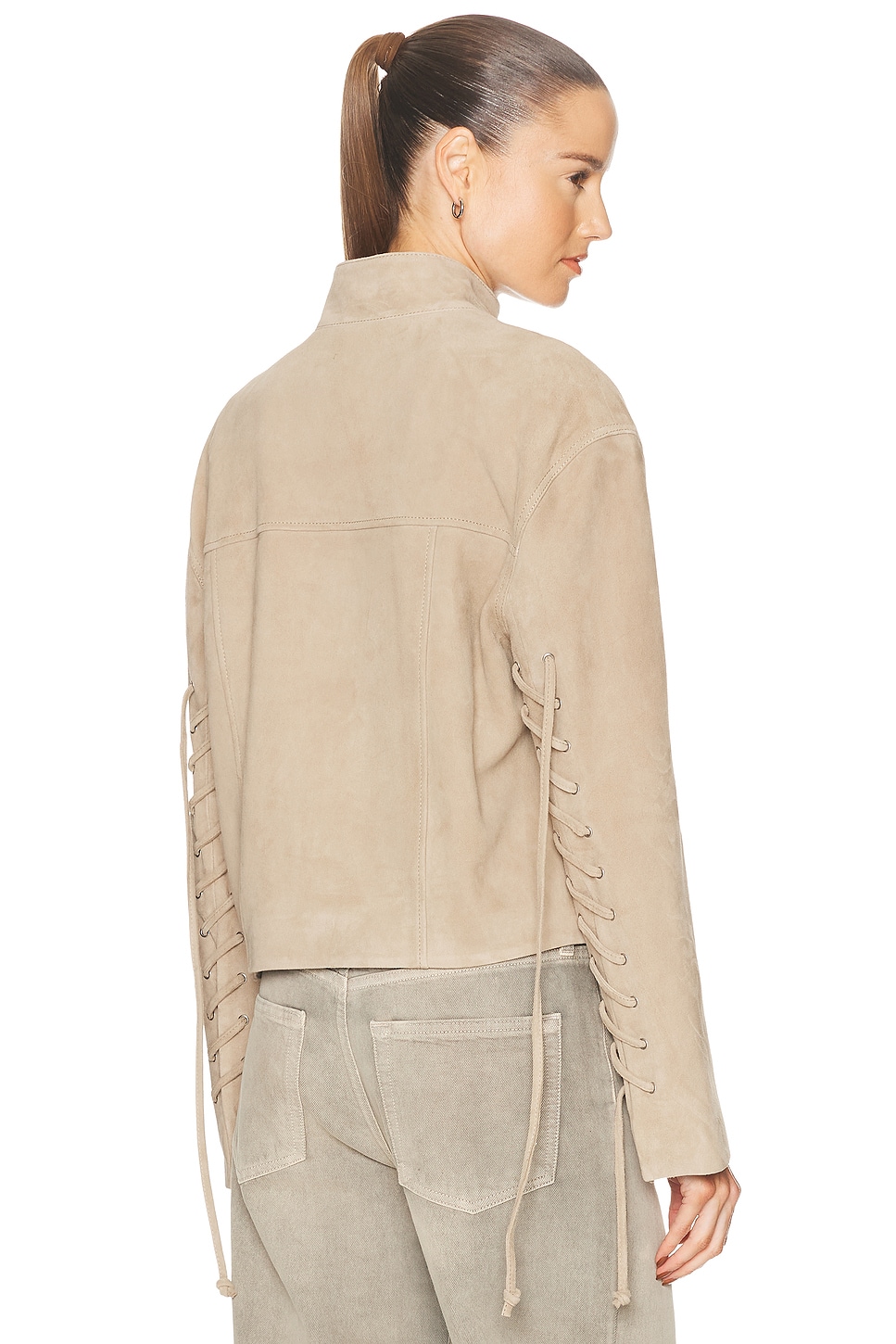 Annika Suede Lace Up Jacket