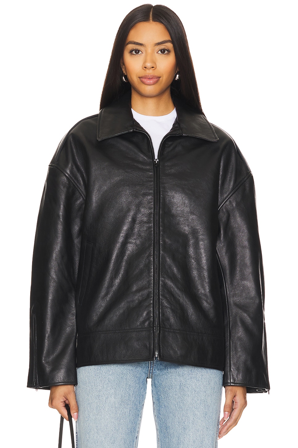 GRLFRND Alek Leather Jacket in Black