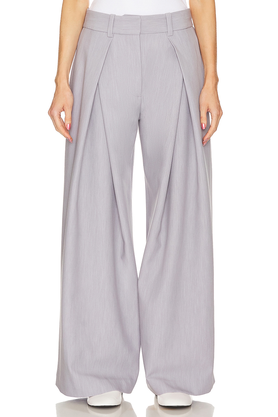 GRLFRND Nolan Pleated Trouser in Heather Grey | REVOLVE GRLFRND Nolan Pleated Trouser in Heather Grey | REVOLVE