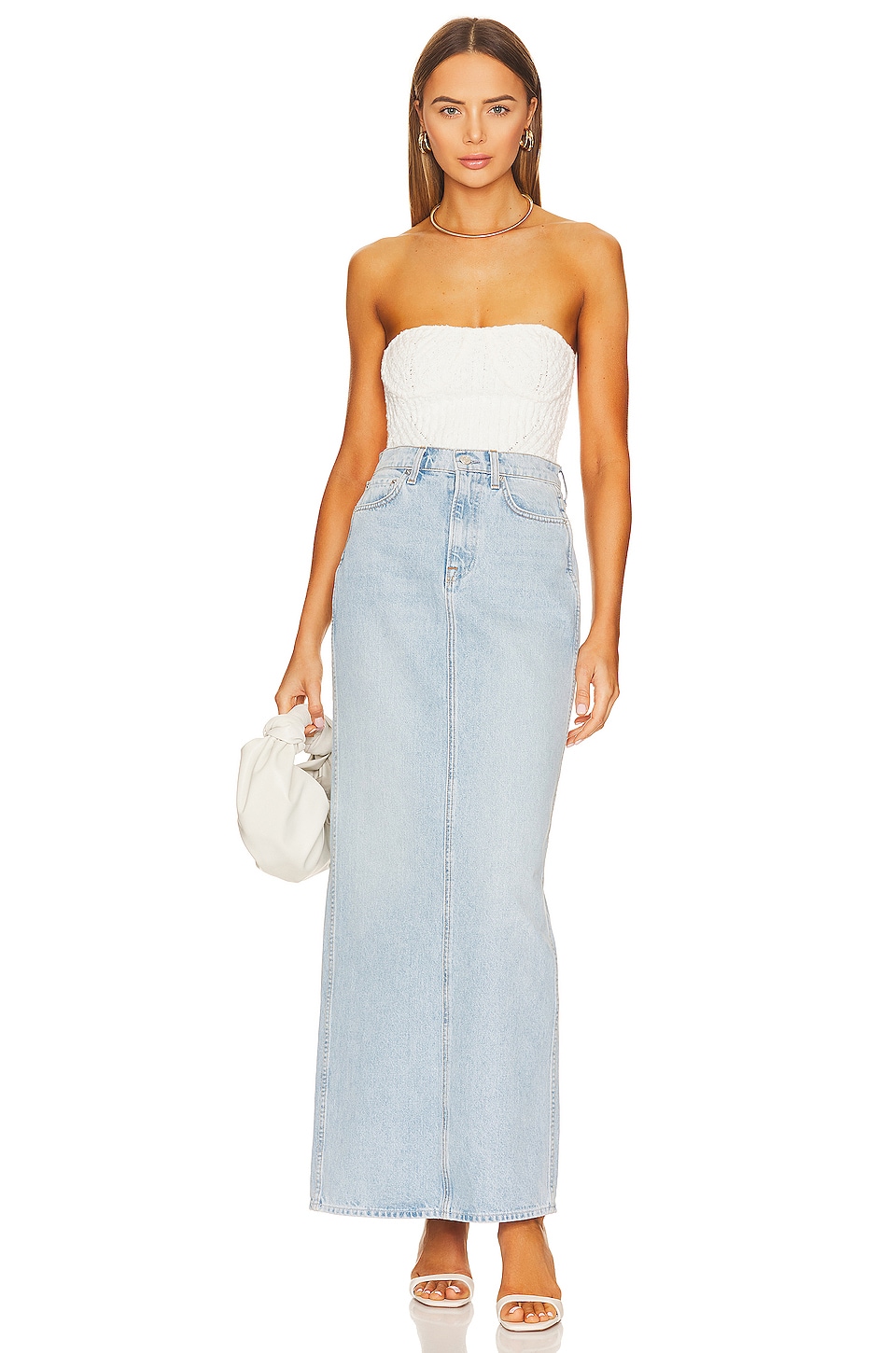 Amara Pencil Skirt With Back Slit - Thumbnail 4