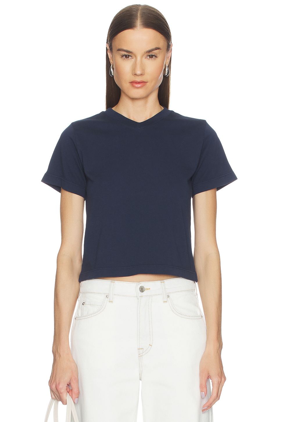 V-neck Boy Tee in Navy View 1 of 5