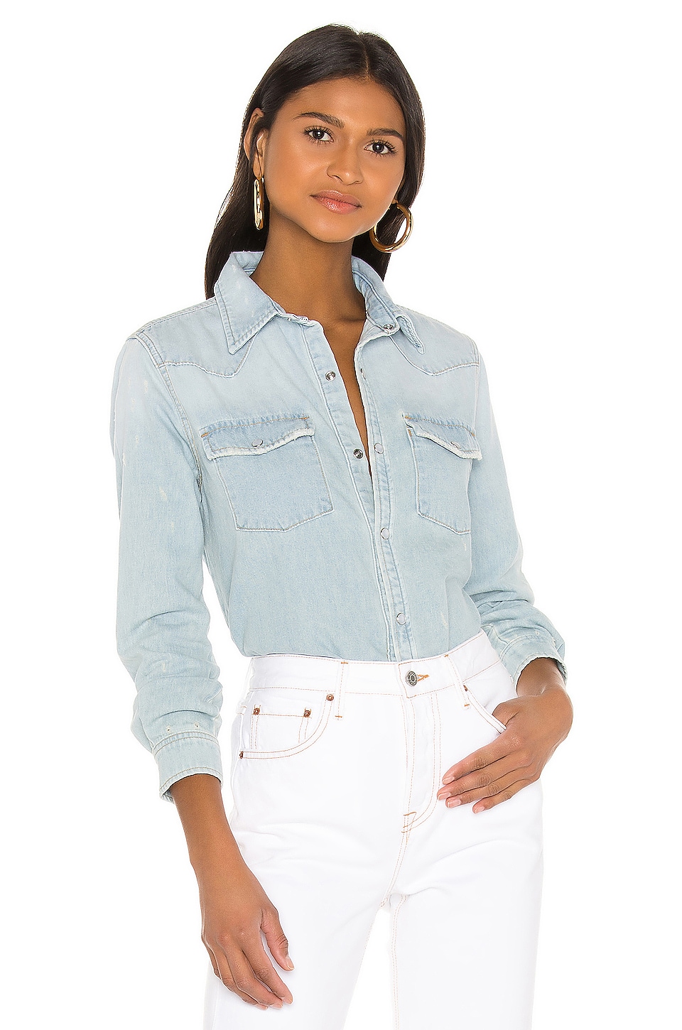 GRLFRND Lauren Denim Shirt in All Right 