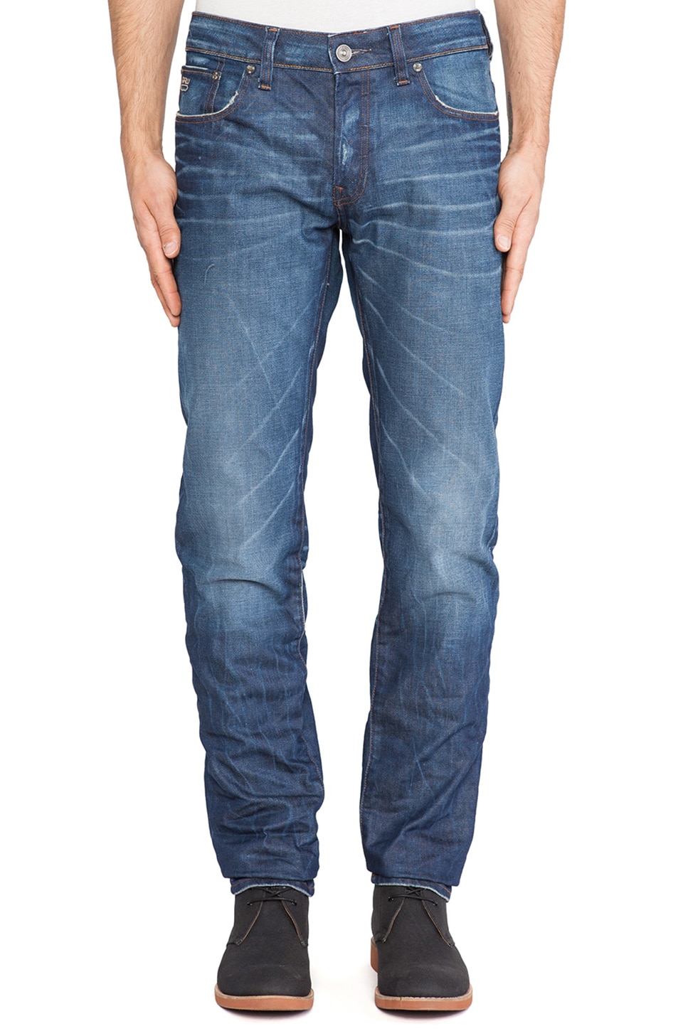 G-Star Raw 3301 Low Tapered Medium Aged W34 L34  Mens Blue Lexicon Denim Jeans 