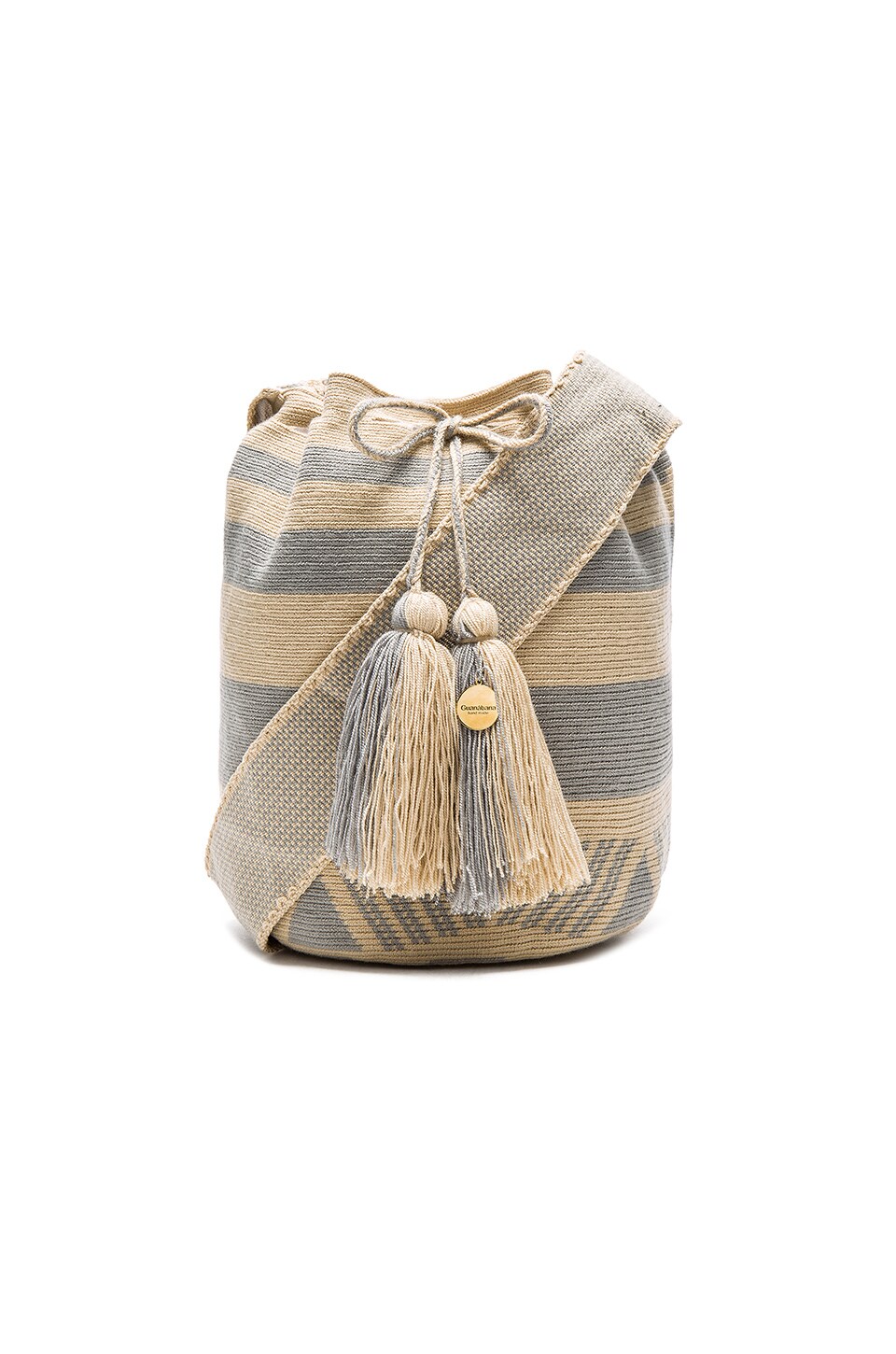 Guanabana Stripe Large Bucket Bag In Grey Revolve