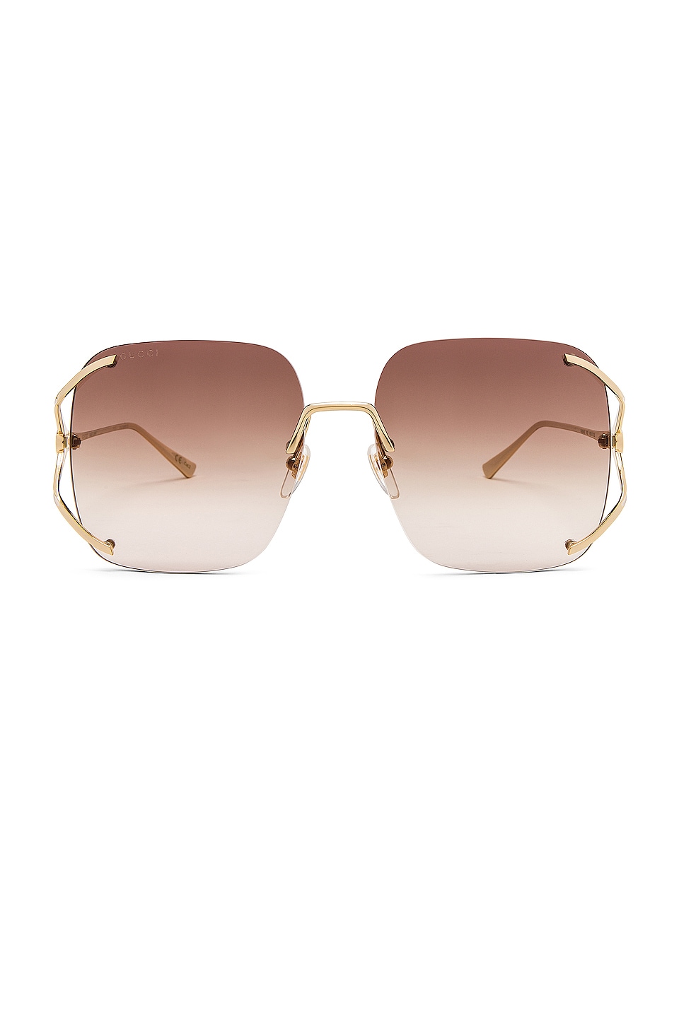 Gucci Rectangle Fork in Shiny Gold, Ivory & Brown Gradient | REVOLVE