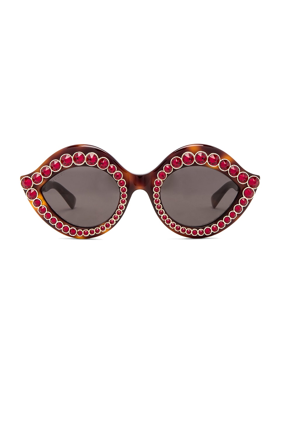 Gucci Swarovski® Crystal Monochromatic Cat Eye Sunglasses Brown Pattern Modesens