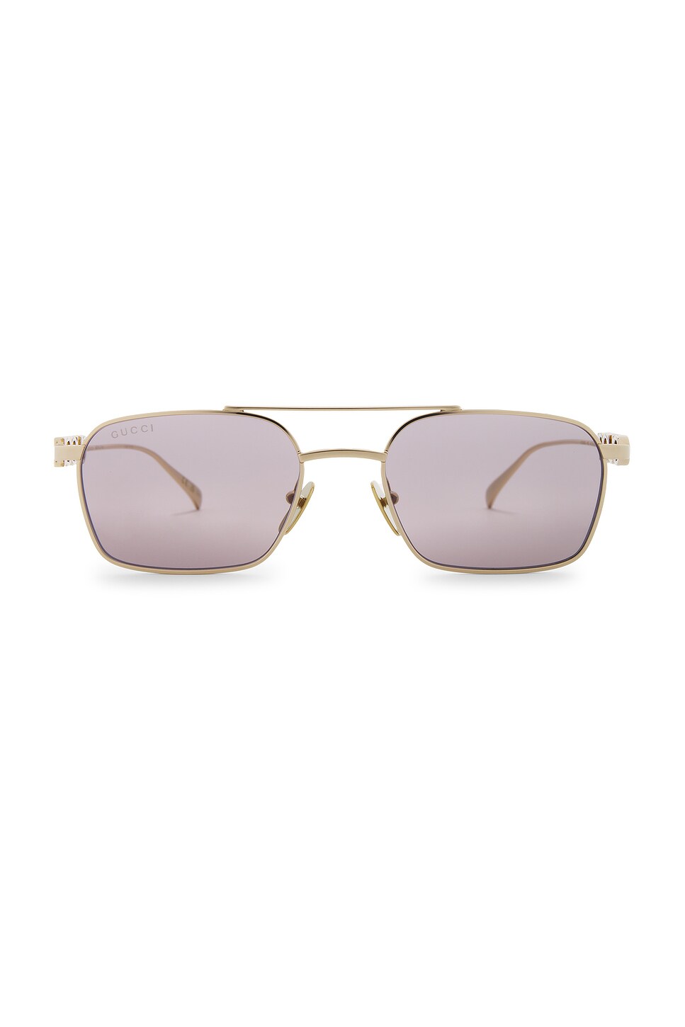 Gucci Rectangular Sunglasses in Gold & Brown | REVOLVE display picture 1