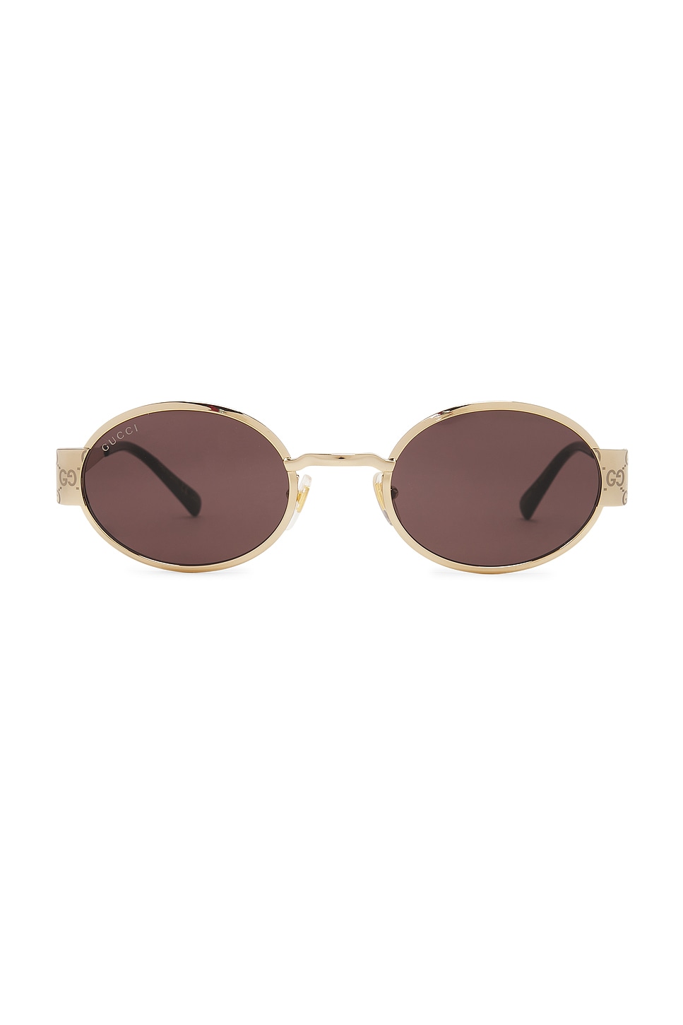 サングラス GUCCI Oval gold/brown sunglasses Gucci Oval Sunglasses in Gold & Brown | REVOLVE