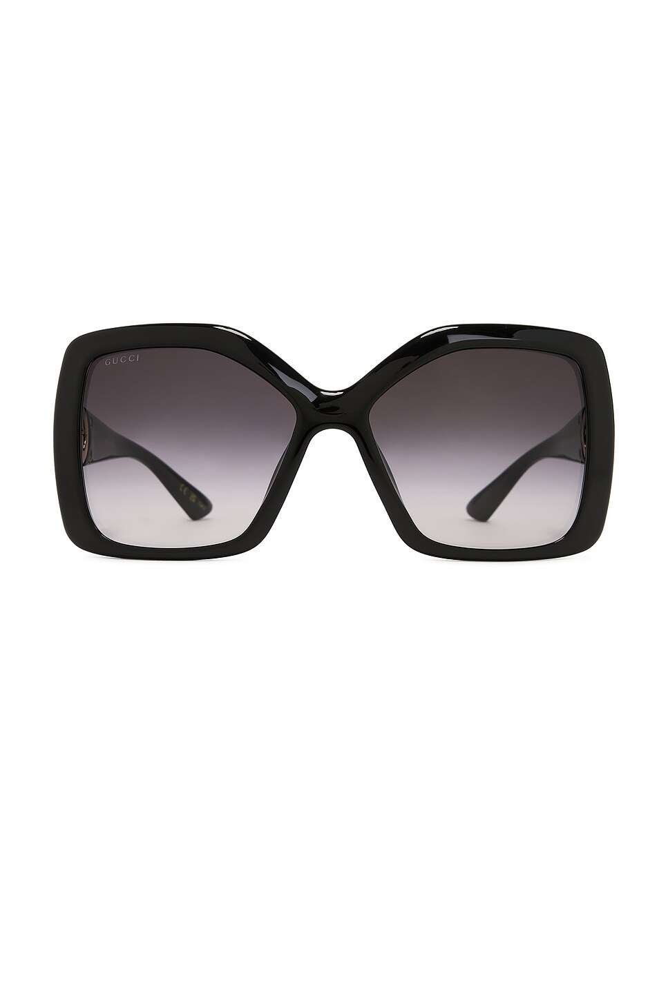 Gucci Square Sunglasses in Shiny Solid Black | REVOLVE display picture 3