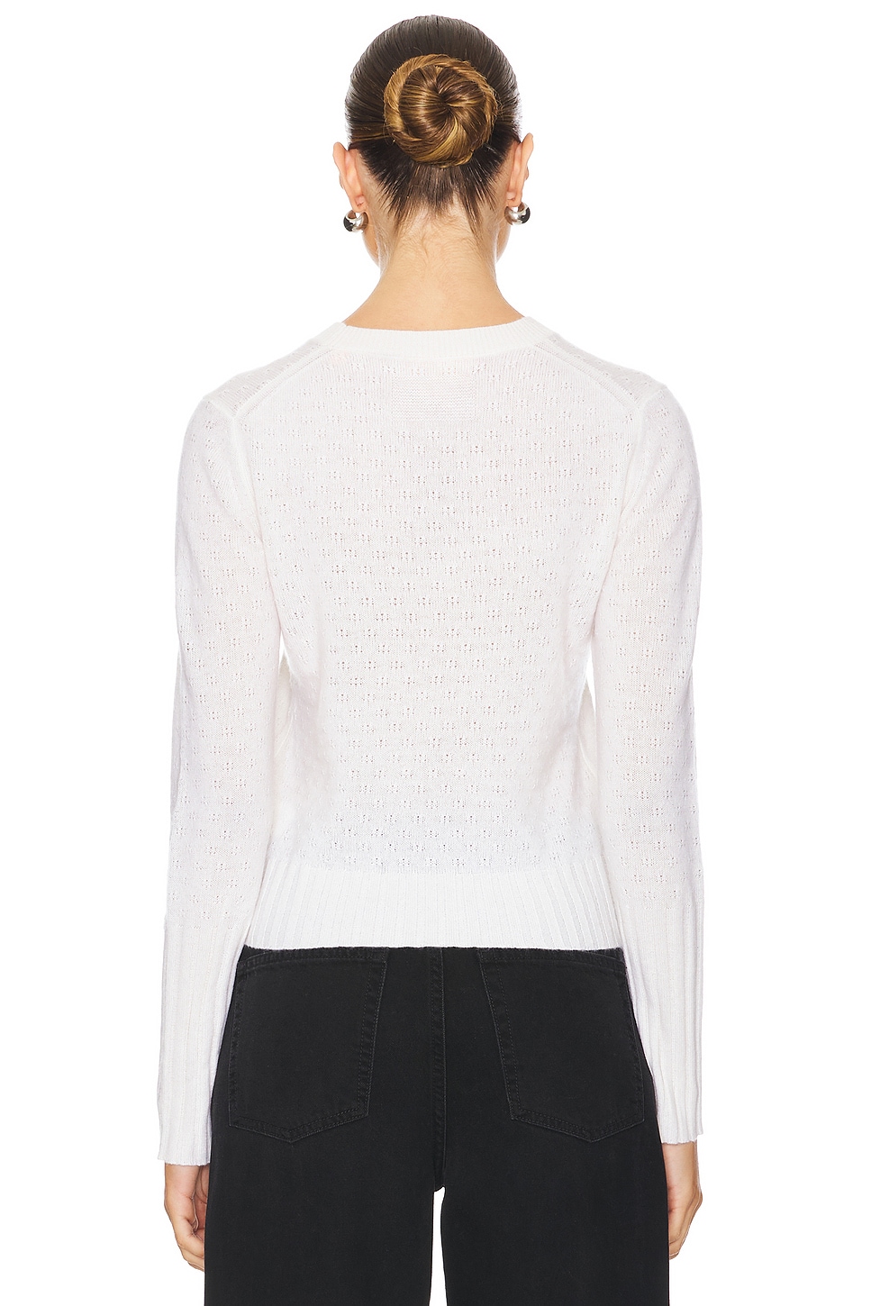 Guest In Residence Shrunken Pointelle Crew Cashmere Sweater thumbnail