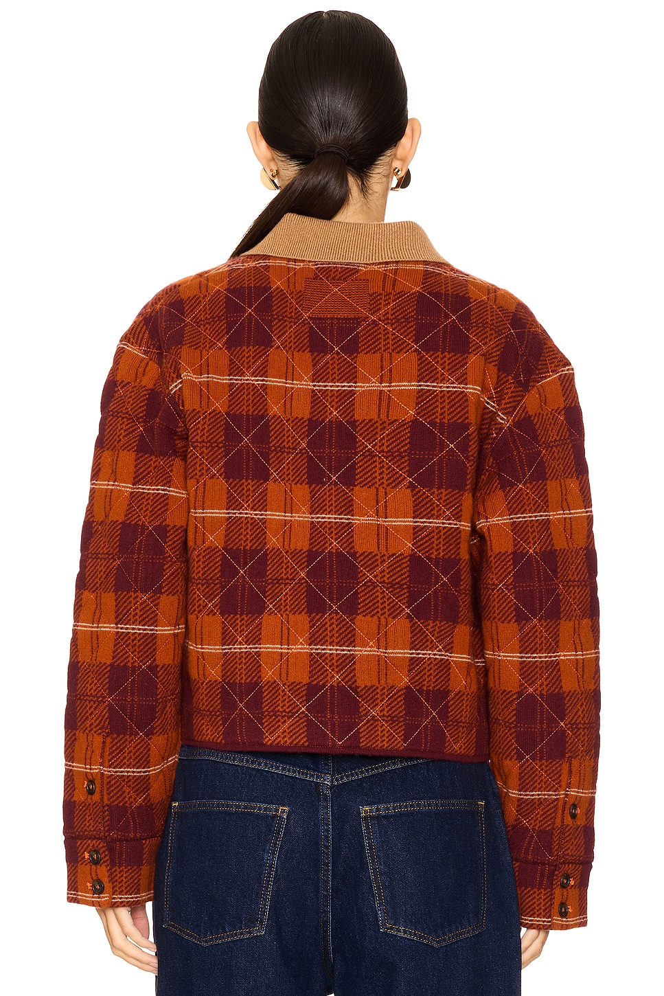 Guest In Residence Tartan Cropped Cashmere Jacket thumbnail