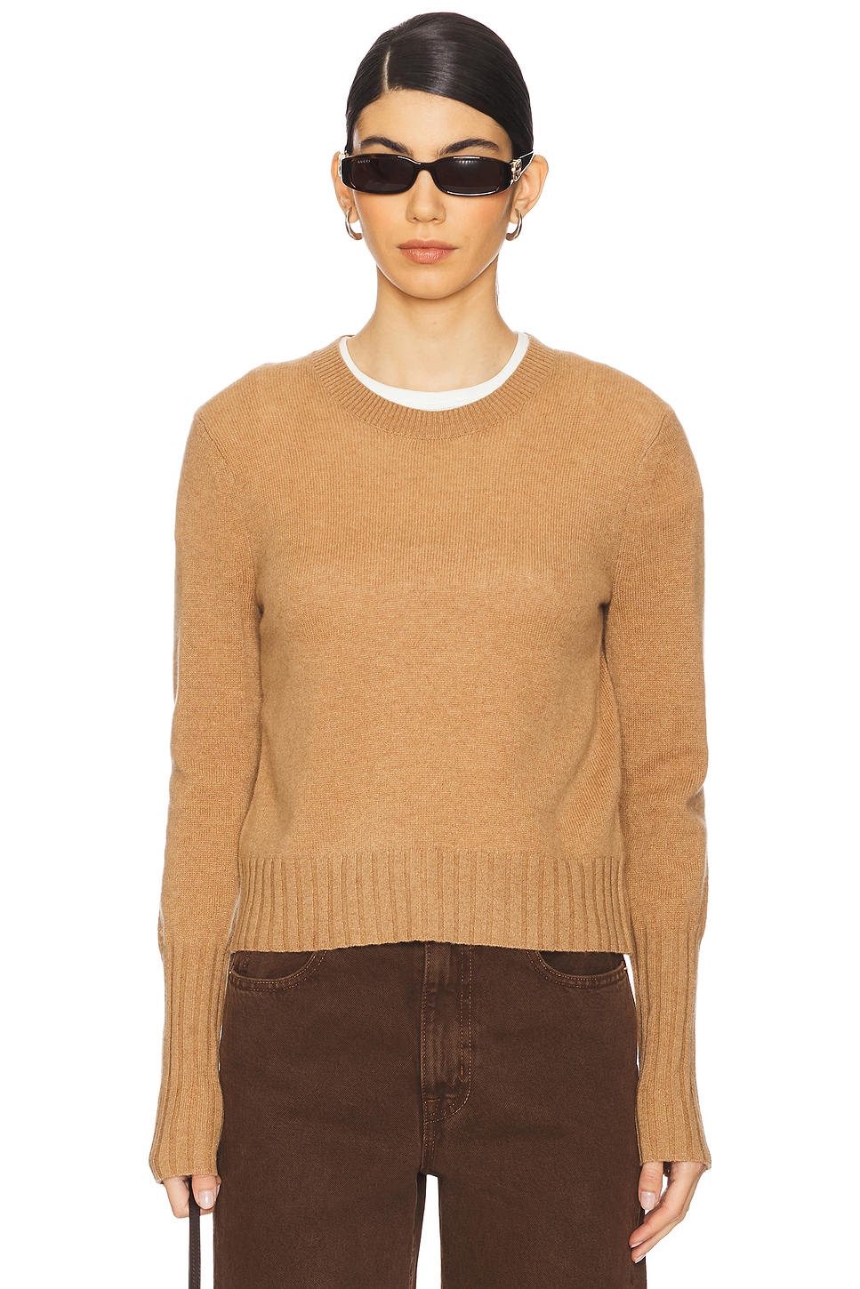Shrunken Crew Cashmere Sweater