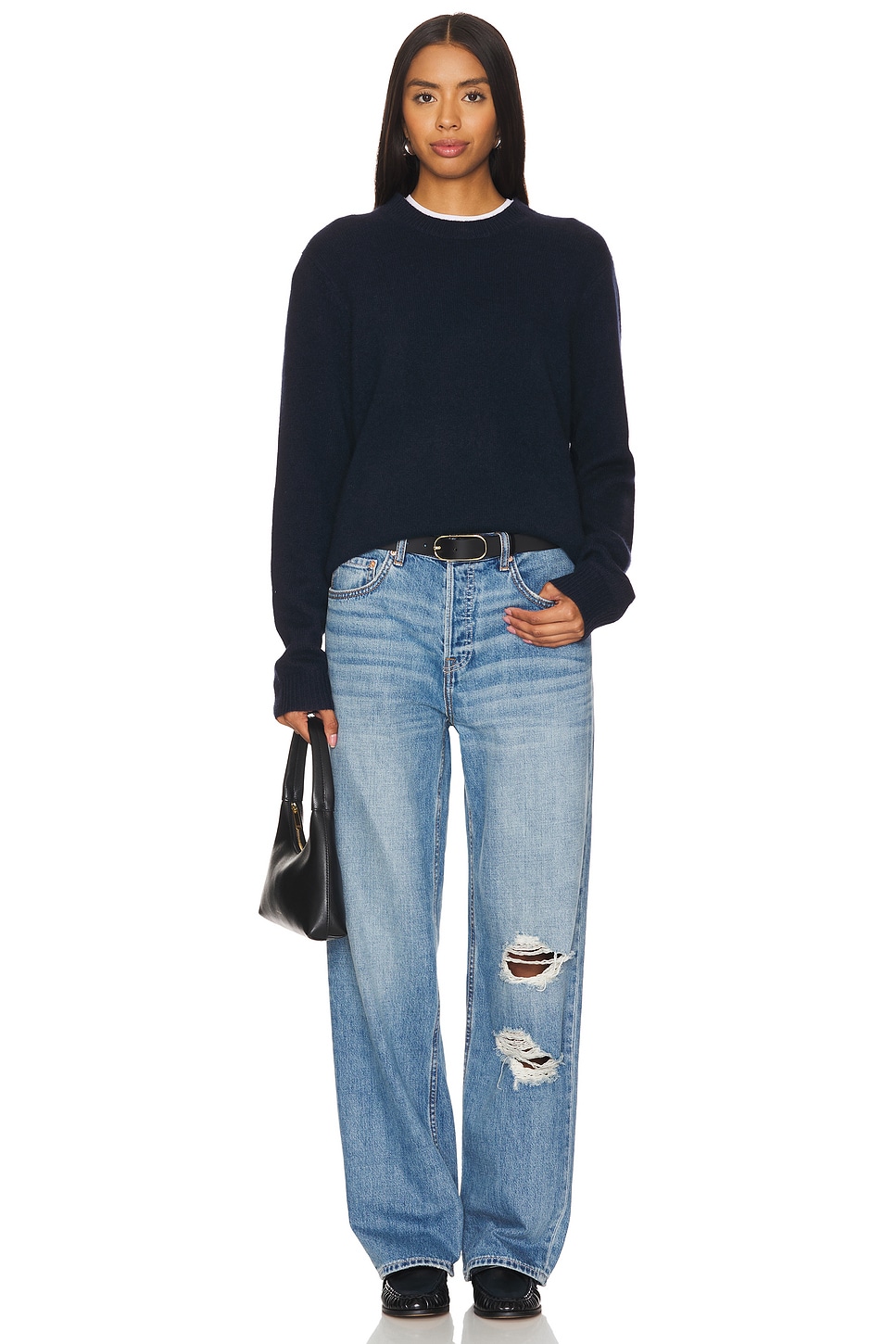 Guest In Residence All Day Crew Sweater in Midnight | REVOLVE