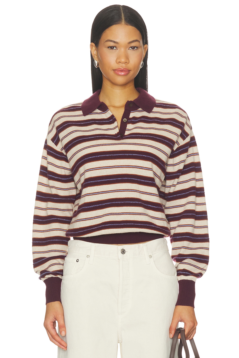 Collegiate Stripe Polo Sweater