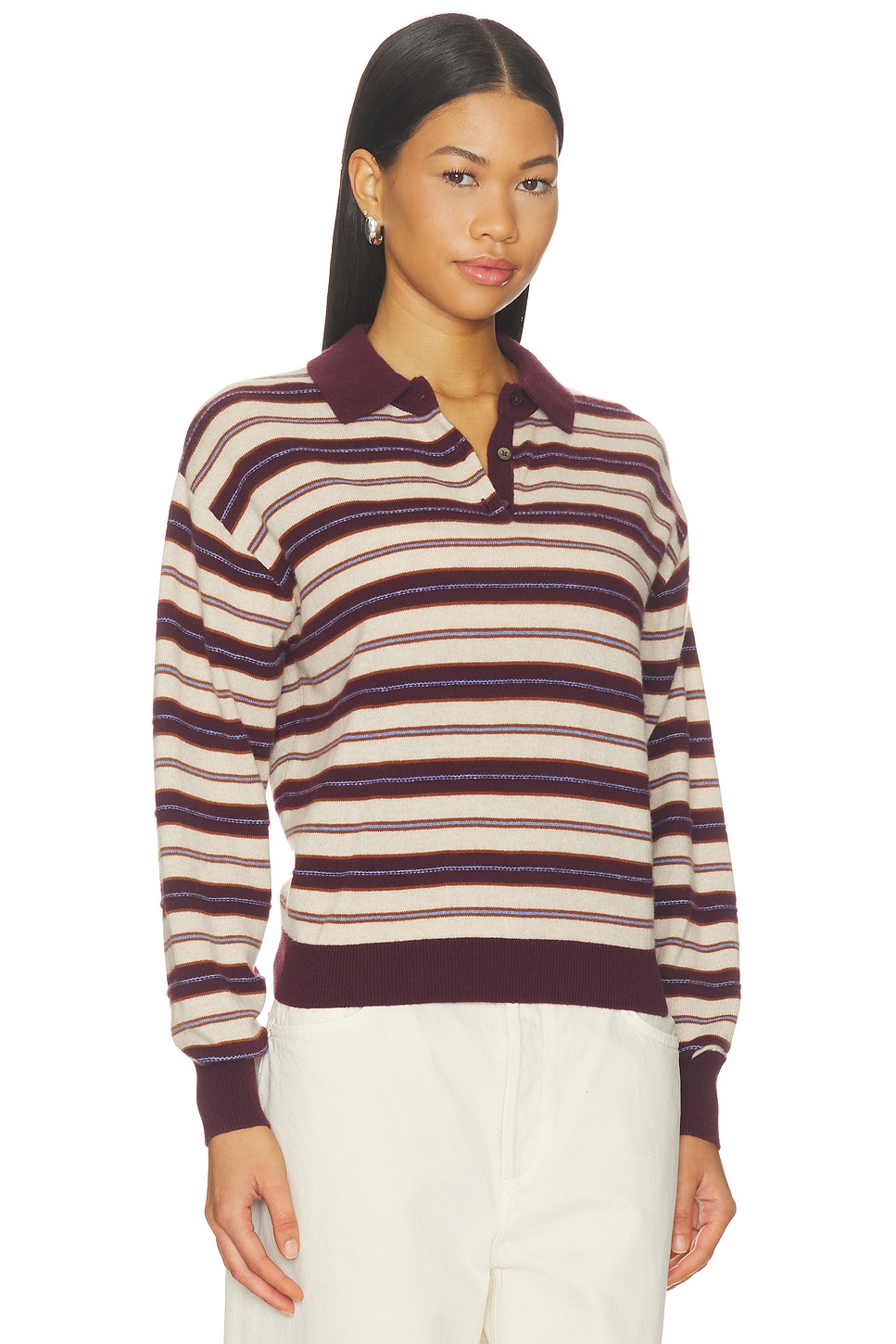 Collegiate Stripe Polo Sweater - thumbnail 2