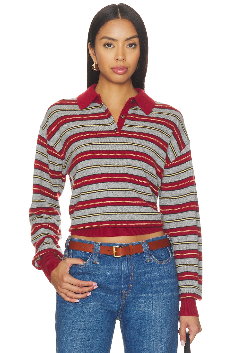 Collegiate Stripe Polo Sweater - thumbnail 8