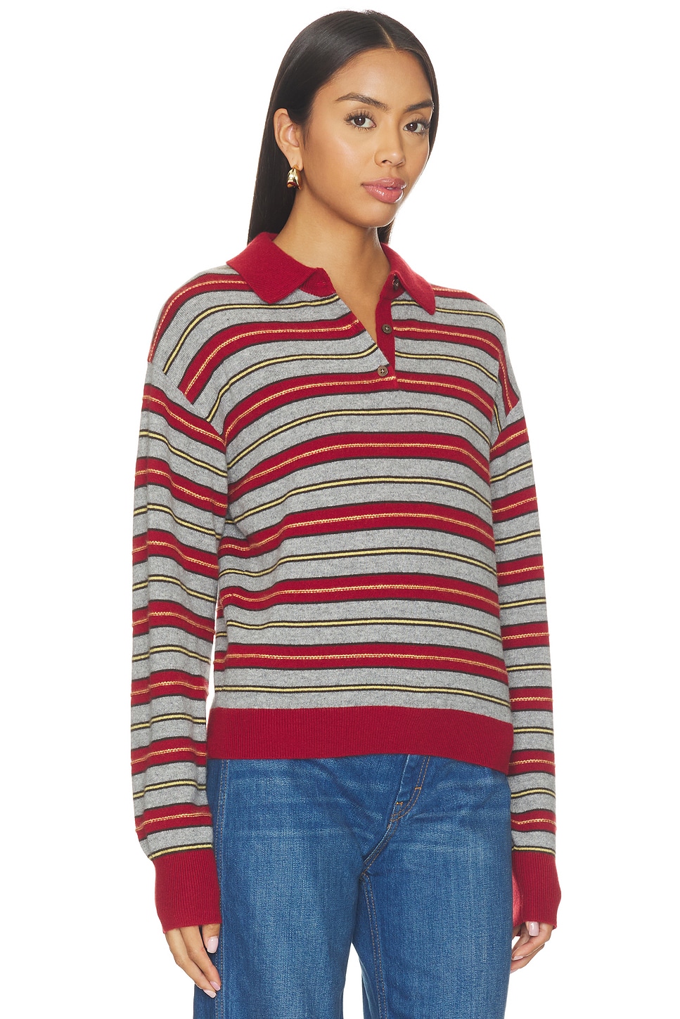 Collegiate Stripe Polo Sweater - thumbnail 9