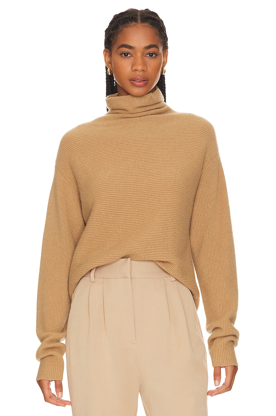 Camel hot sale turtleneck sweater