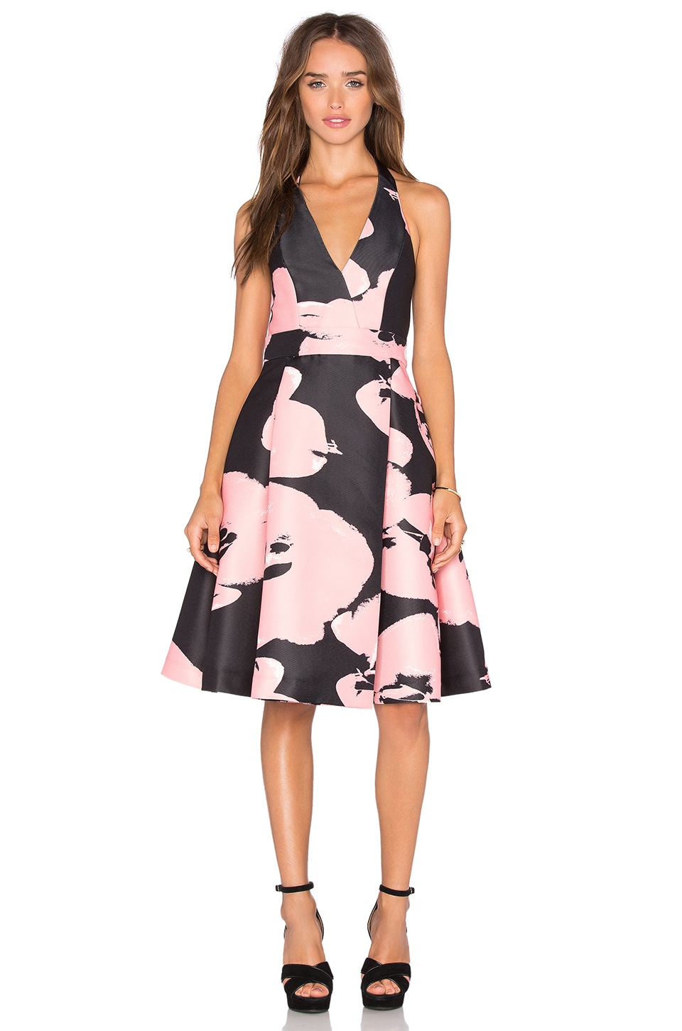 Halston Heritage Halter Floral Dress in 