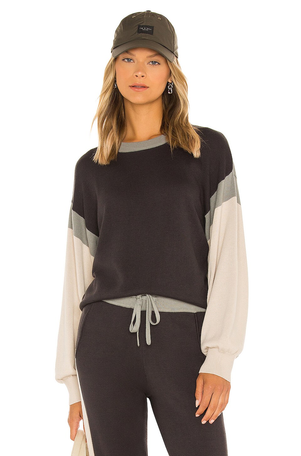 monrow colorblock sweatshirt