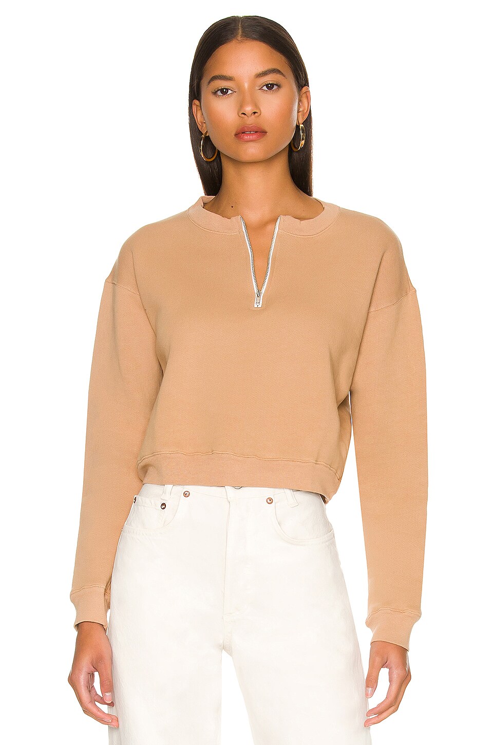 half zip crop sweater