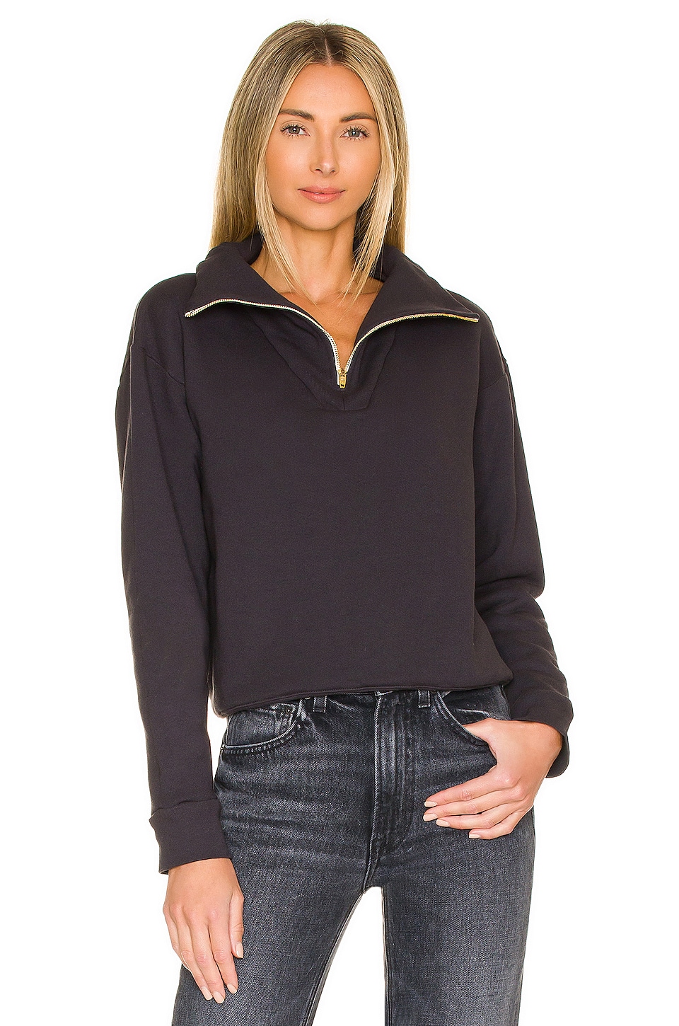 MONROW Turtleneck Half Zip Sweatshirt 