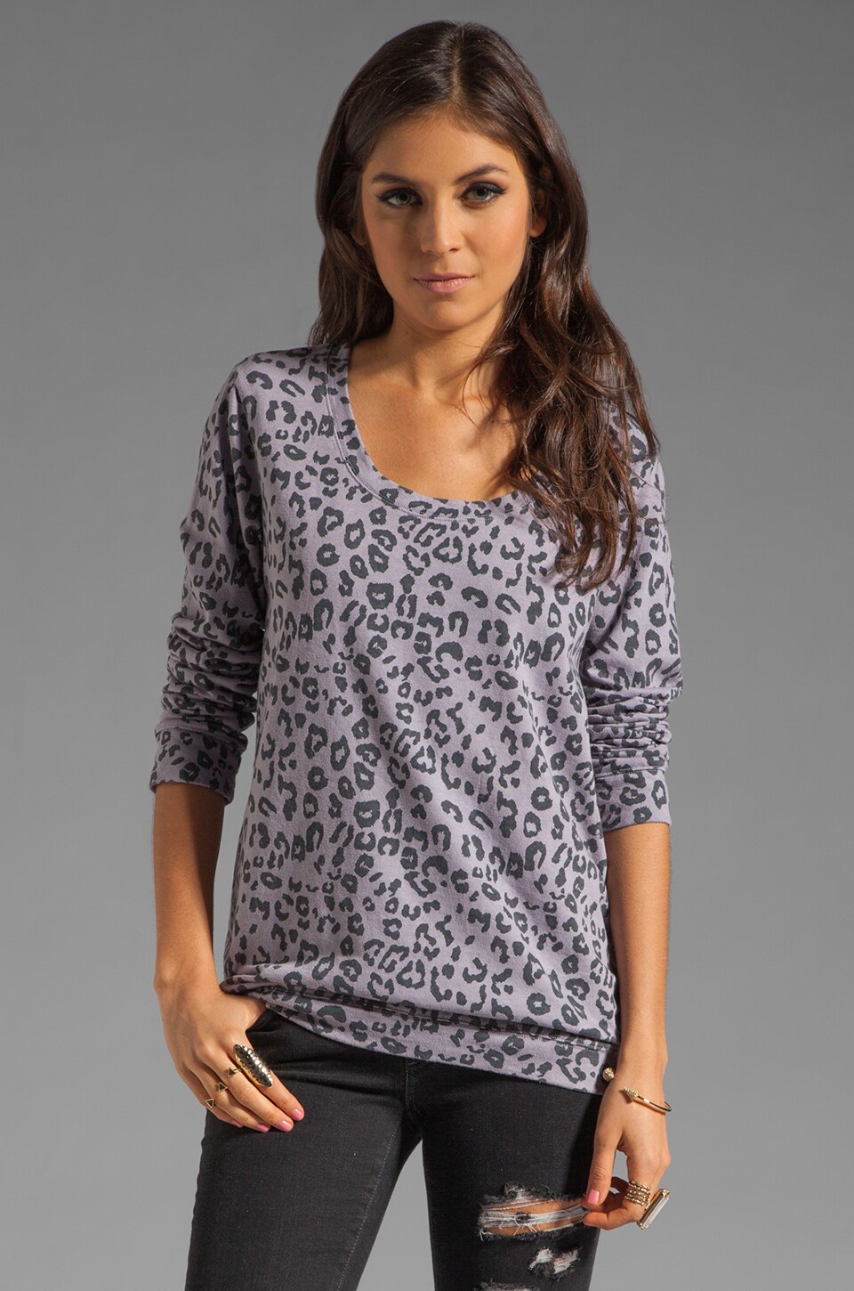 monrow leopard sweatshirt