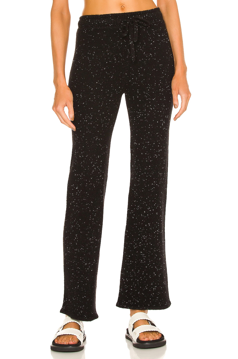 MONROW Cashmere Neps Lounge Pants in Black