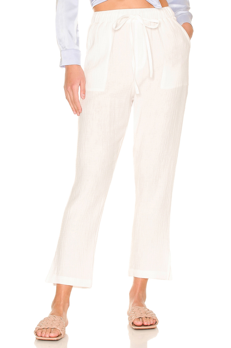MONROW Gauze Pants in White REVOLVE