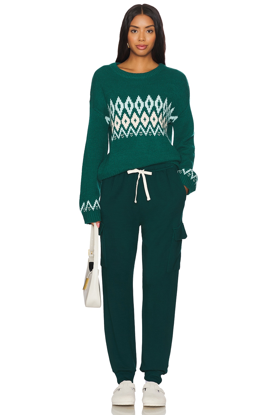 MONROW Supersoft Fleece Cuff Cargo Sweat Pant thumbnail