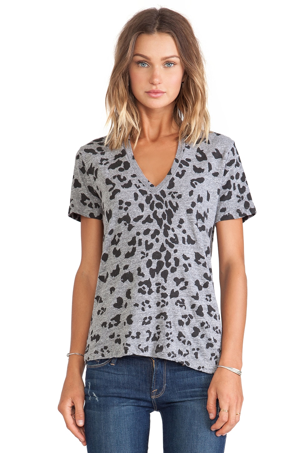 MONROW Oversized Leopard Print Tee in Granite | REVOLVE