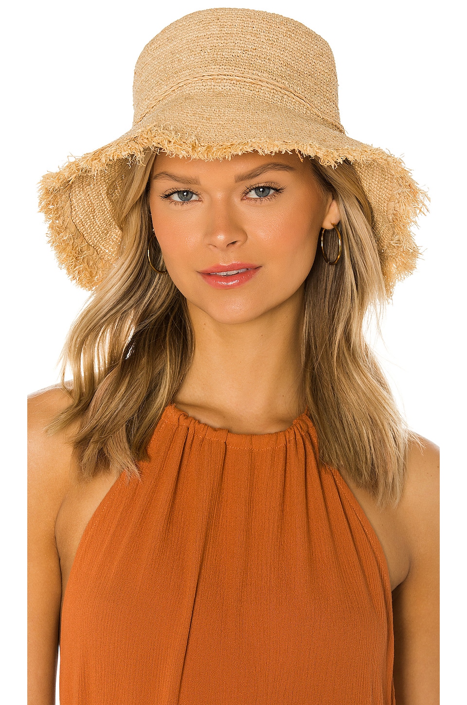 Hat Attack Packable Raffia Bucket Hat in Natural