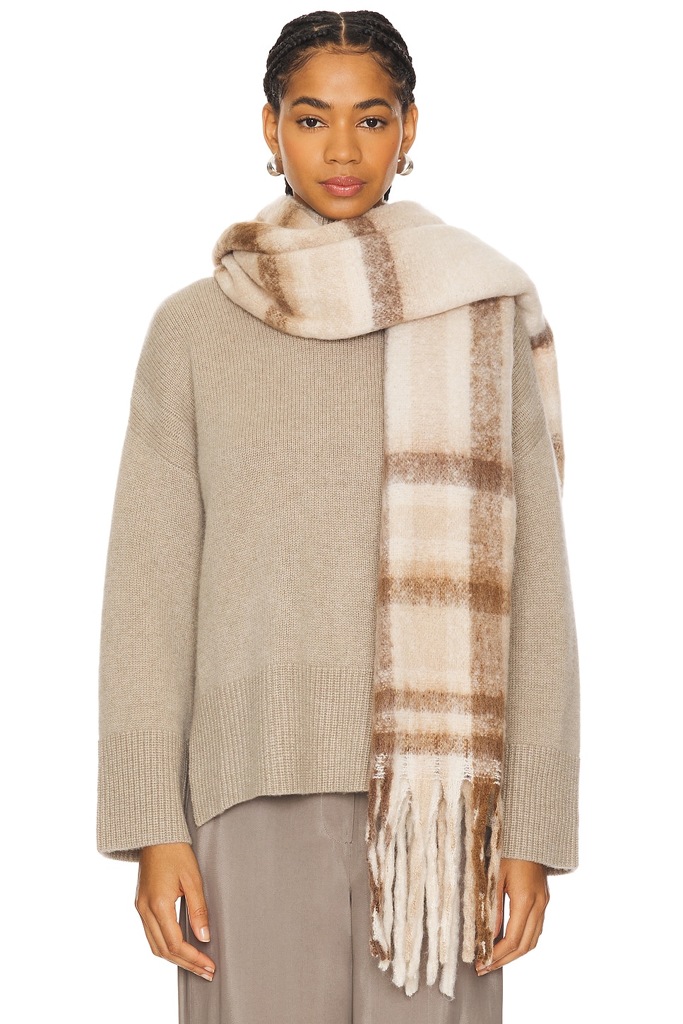 Hat Attack Cozy Plaid Scarf in Tan | REVOLVE