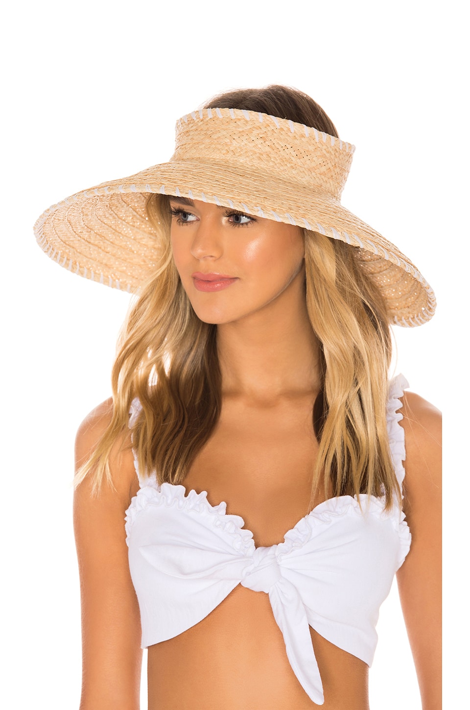 Hat Attack Whipstitch Roll Up Travel Visor in White