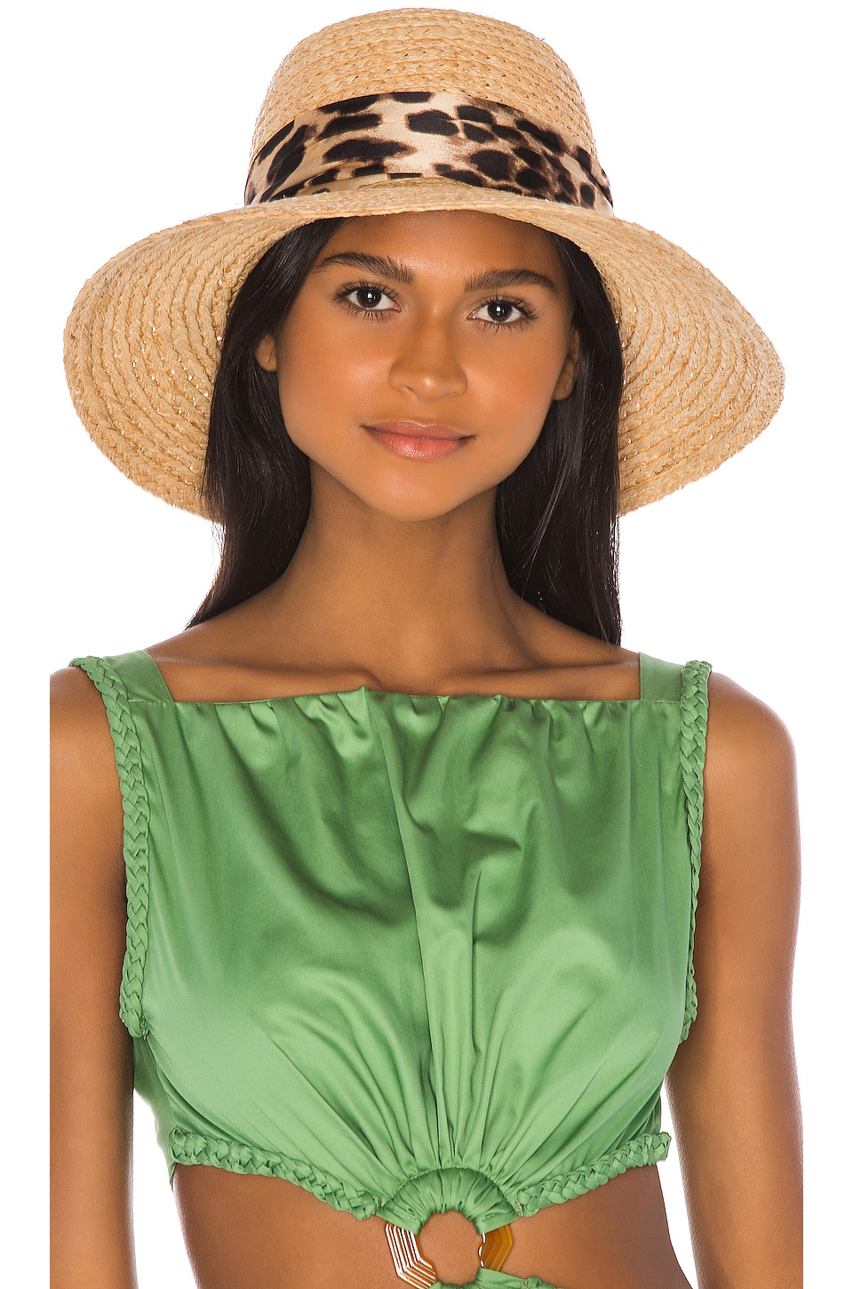 Hat Attack Canopy Hat in Natural & Leopard | REVOLVE