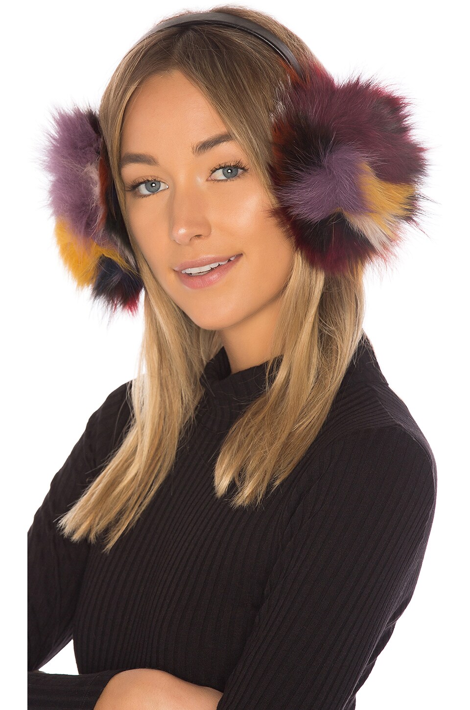 Hat Attack Luxe Earmuff With Fox Fur in Multi REVOLVE