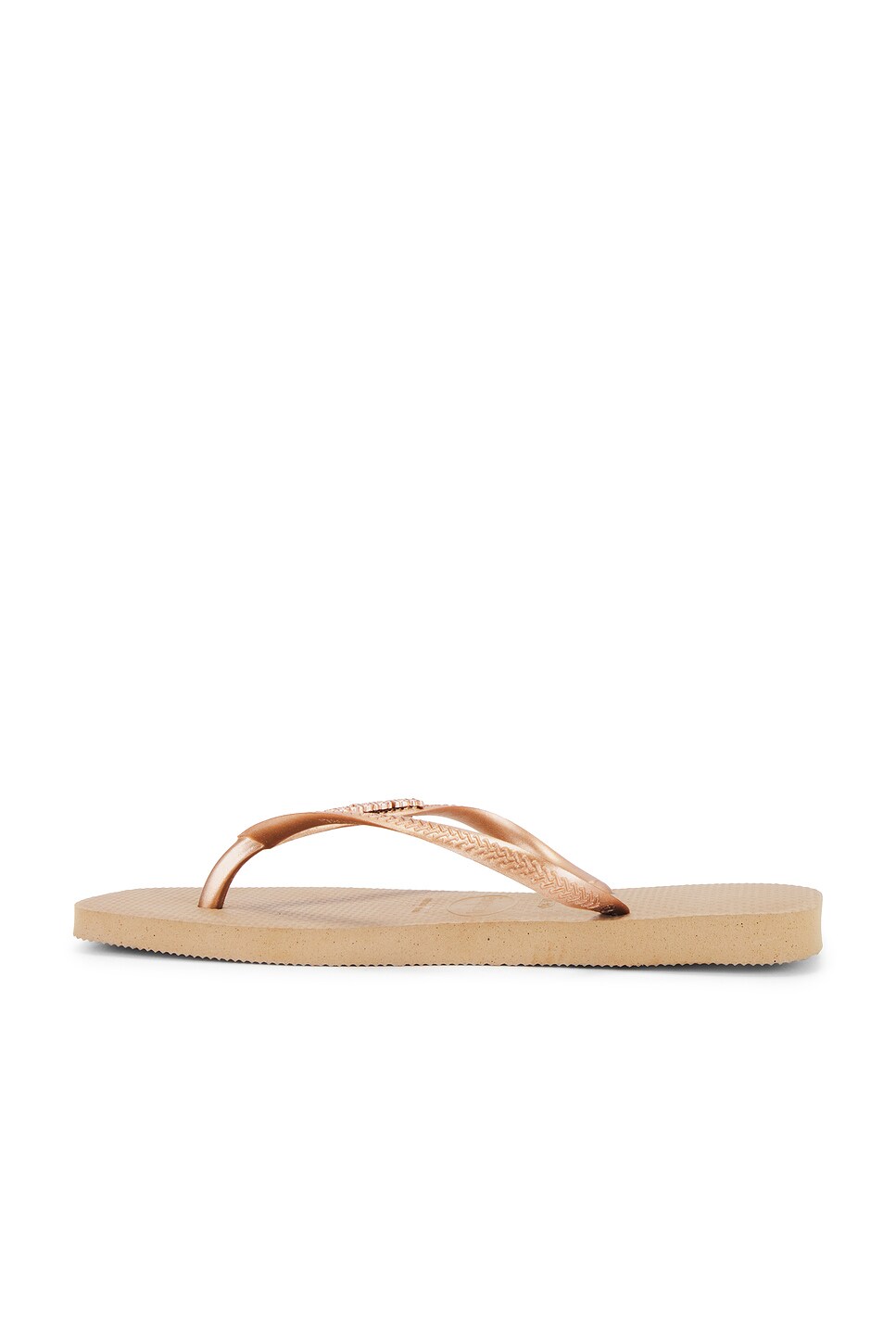 Havaianas Slim Square Logo Metallic Sandal In Rose Gold REVOLVE