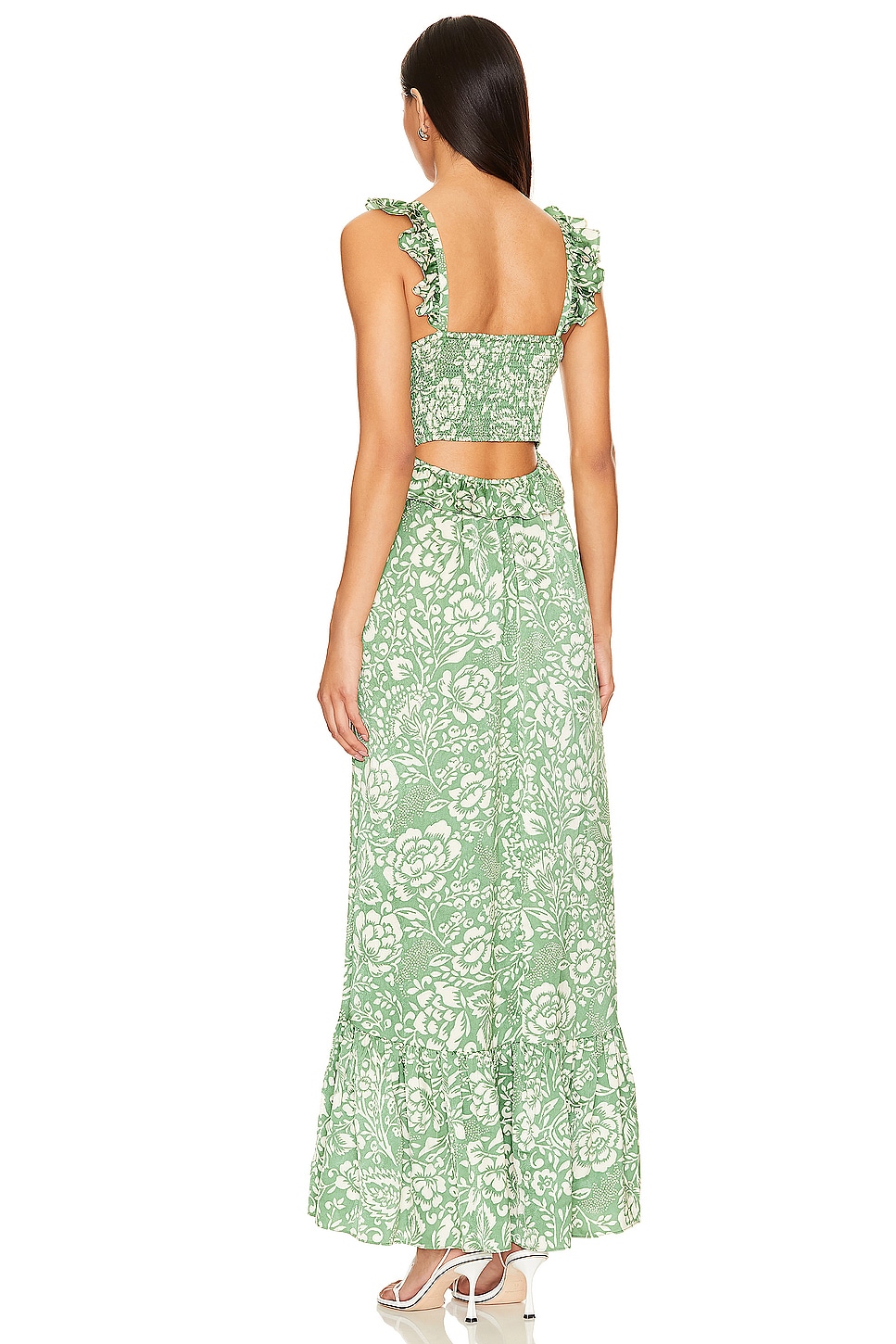 green emerald velvet dress Green Floral Flowy Dress