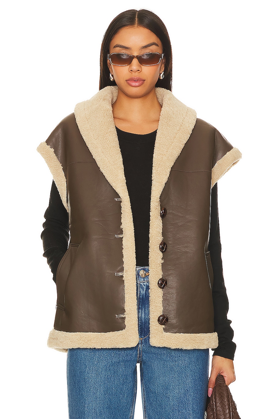 HEARTLOOM Filippa Faux Leather Vest in Coco | REVOLVE