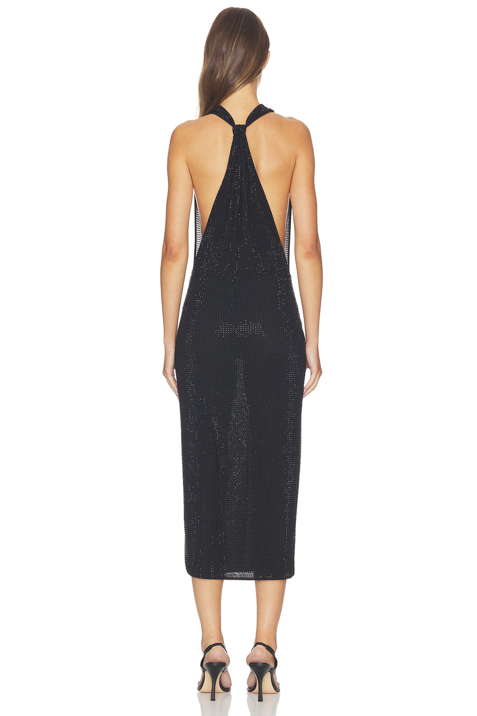 HAELO Layered Cowl Neck Hotfix Dress
