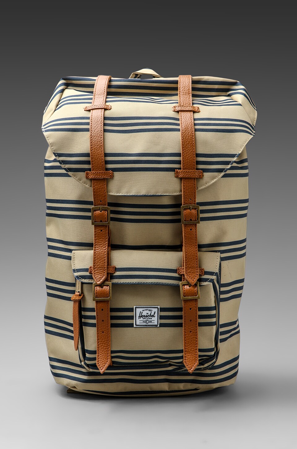 Herschel Supply Co. Invitational Collection Little America Backpack in Navy/Khaki Stripe