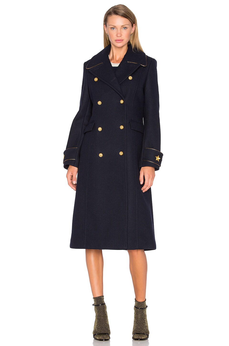 Hilfiger Collection Long Military Coat in Navy Blazer | REVOLVE