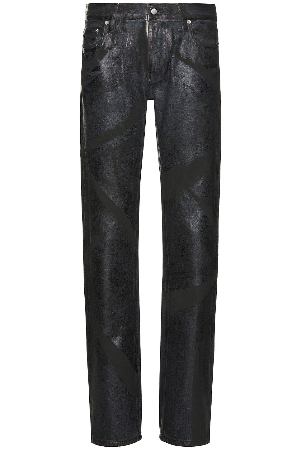 Helmut Lang Low Rise Straight Jean in Black Distress Metal Helmut Lang Low Rise Straight Jean in Black Distress Metal