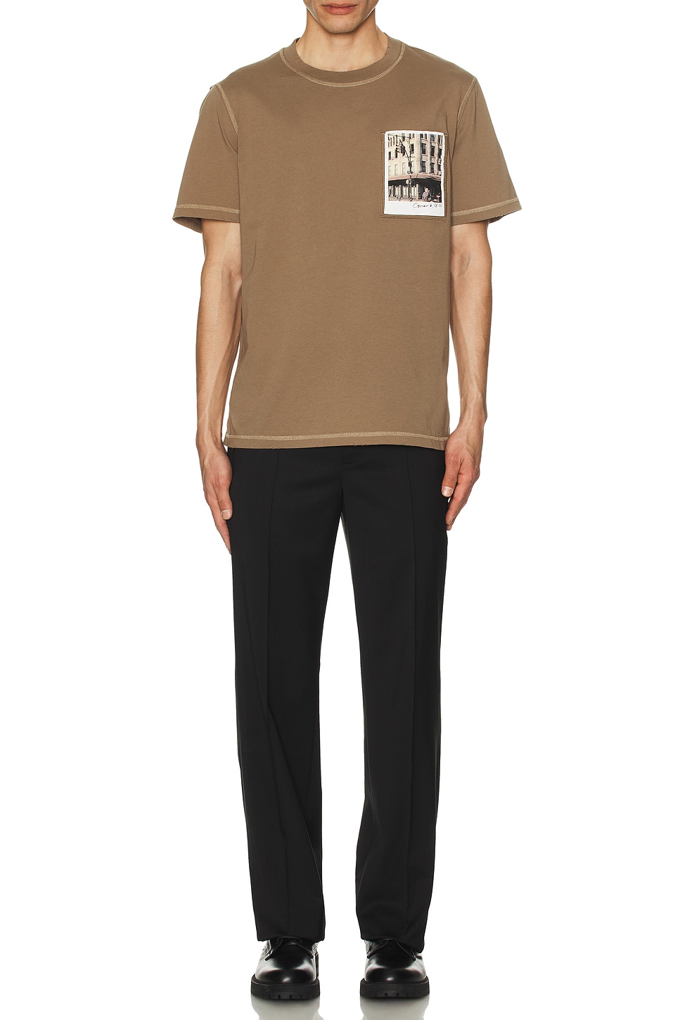 【関税込み】Helmut Lang ブラウン Postcard: Greenwich Tシャツ Helmut Lang Postcard Tee: Greenwich | HELMUTLANG.COM