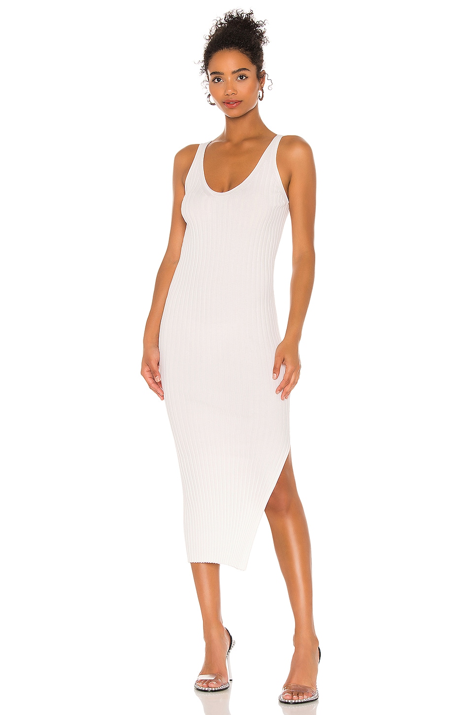 white ribbed tank dress