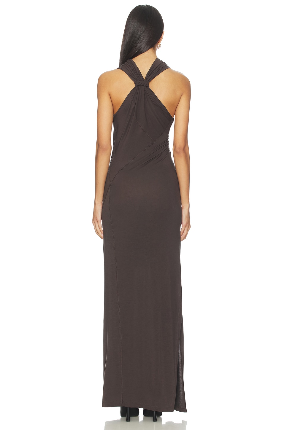 Helmut Lang Sleeveless Wind Maxi Dress in Dark Roast