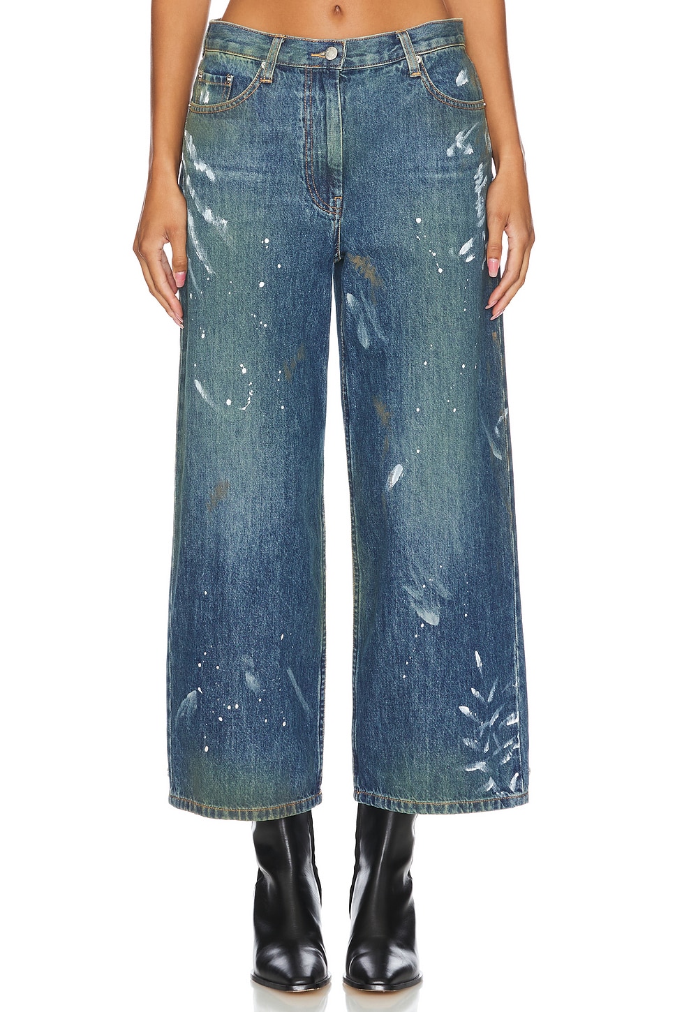 PANTALON CROPPED JAMBES LARGES