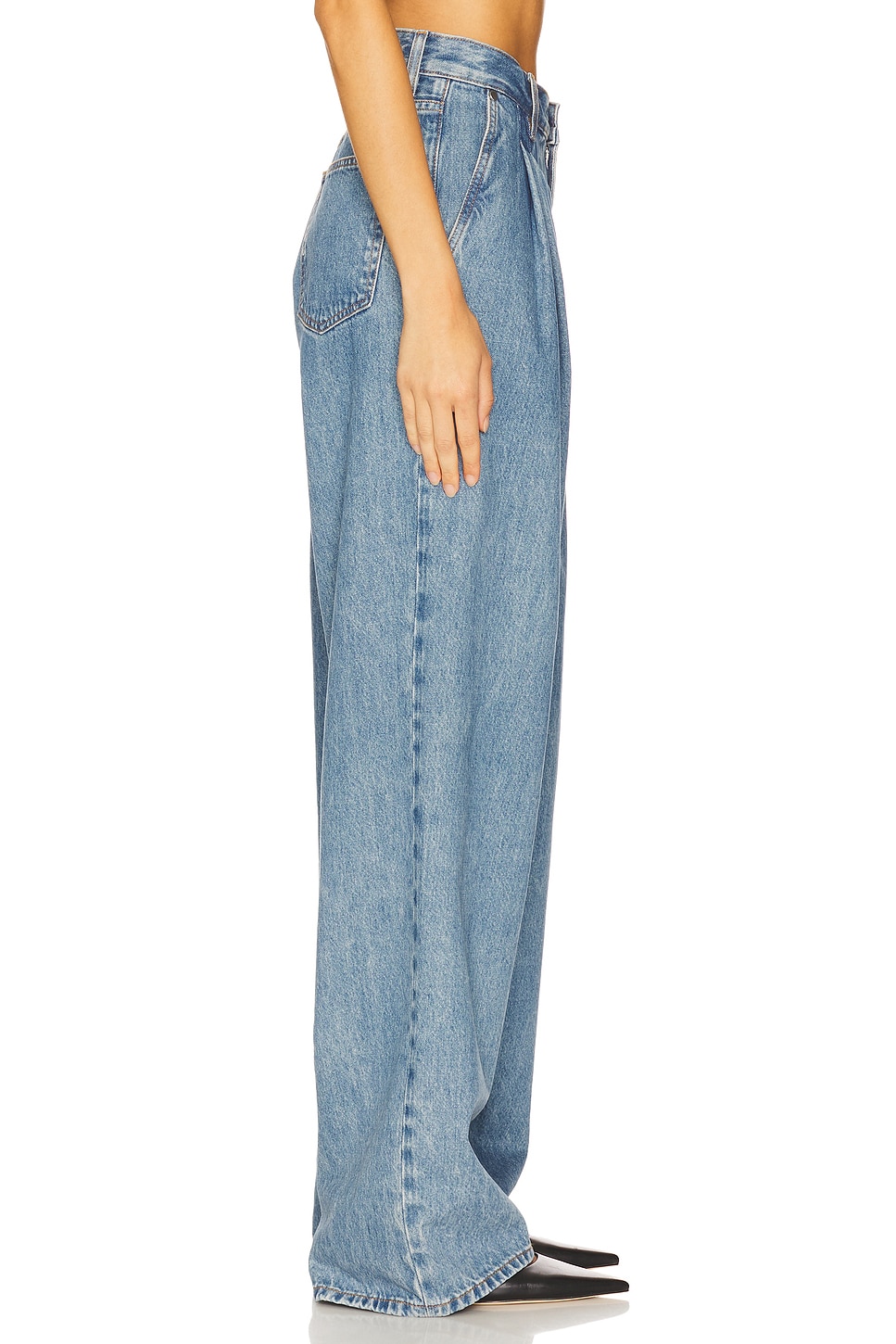 Helmut Lang Double Pleated Wide Leg Jeans thumbnail