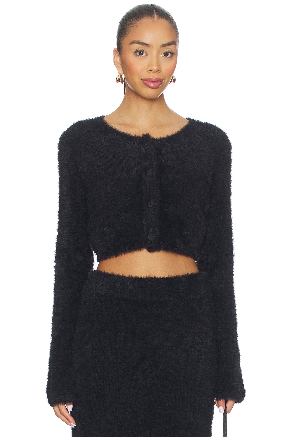 Helmut Lang クロップドカーディガン - Black | REVOLVE